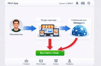Схема мультиканальных продаж BidApp24: синхронизация сделок между Telegram, VK, Одноклассниками и веб-сайтами для максимального охвата покупателей.